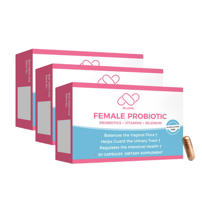 Bluma Feminine Balance Probiotics – 30 Capsules | With Organic Yeast Selenium, Vitamin C & Folic Acid | Supports pH Balance & Digestive Health