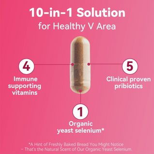 Bluma Feminine Balance Probiotics – 30 Capsules | With Organic Yeast Selenium, Vitamin C & Folic Acid | Supports pH Balance & Digestive Health