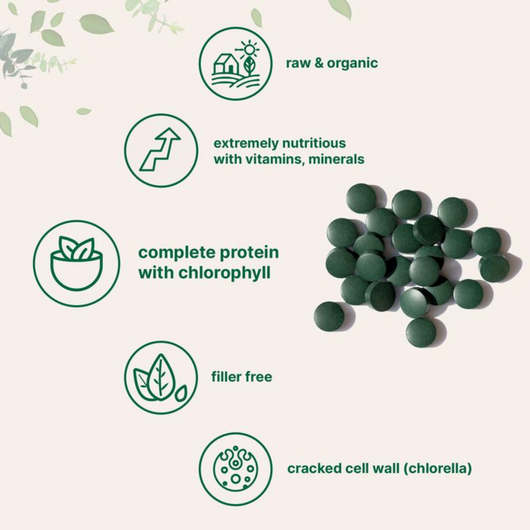 Bluma Organic Spirulina and Chlorella Tablets